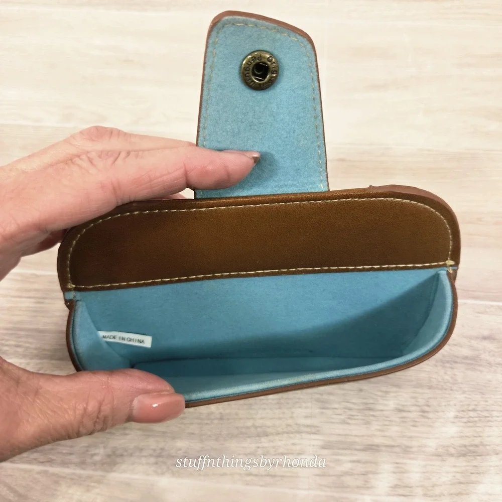 Vintage Leather Penguin Brand Eye Glasses Case Sunglasses Eyeglasses Felt Lining